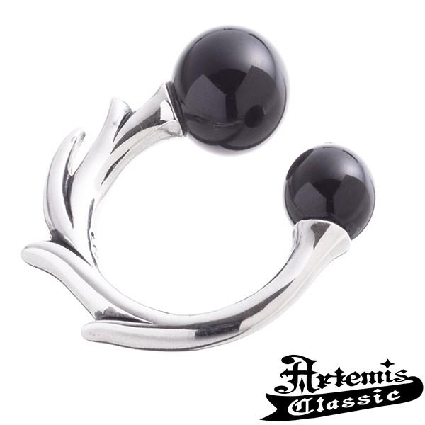 アルテミスクラシック イヤーカフ メンズ ブランド オニキス ボール 黒 イヤカフ シルバー 片耳 ...