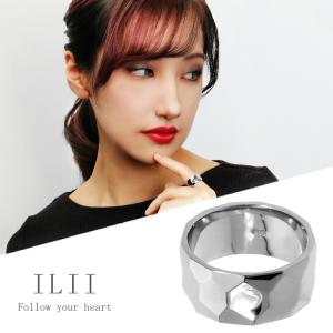 ILII イリィ ワイド カット ステンレス リング 9~15号 サージカルステンレス 金属アレルギーフリー 指輪 シンプル レディース メンズ 幅広 大きい｜ginnokura