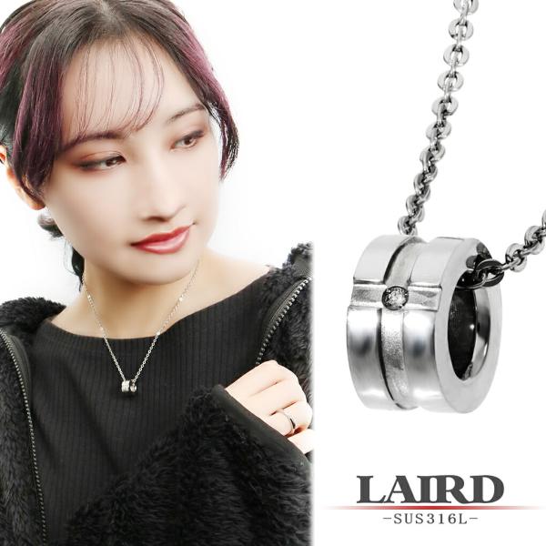 LAIRD レアド 天然 ダイヤモンド リング ステンレス レディースネックレス 金属アレルギーフリ...