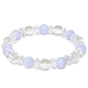 ブルーレースアゲート 高品質 ブレスレット 10mm 16.5cm〜18.5cm S〜LL