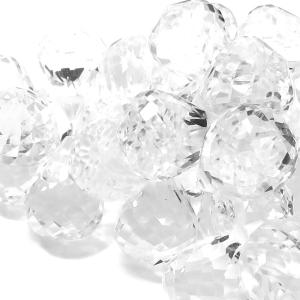 天然石ビーズ 水晶 10×7mm ドロップカット 2玉セット パワーストーン 天然石ビーズ 水晶 粒売り｜ginnokura