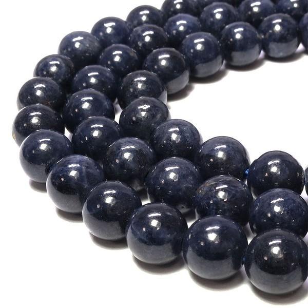 天然石ビーズ サファイア 5Aグレード 7mm 丸玉 2玉セット パワーストーン 天然石ビーズ サフ...