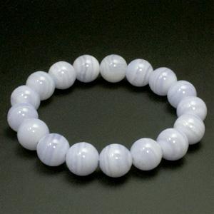 ブルーレースアゲート 高品質 ブレスレット 10mm 16.5cm〜18.5cm S〜LL