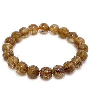ブラウンルチルクォーツ　約13.3-13.6mmパワーストーンブレスレット ブラウンルチルクォーツ 約13.3-13.6mmパワーストーンブレスレット