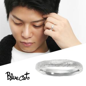 Blue Cat つや消し スクラッチ模様 リング 指輪 13〜20号 シルバー925