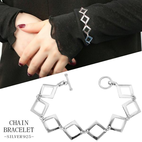 マンテル シルバー チェーンブレスレット スクエア 18cm ブレスレット チェーン ブレス 腕輪 ...