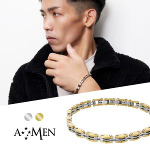 AMEN アメン メカニック ジョイント ゴールド サージカルステンレス ブレスレット 19.5〜22cm ブランド ステンレス 大きいサイズ 中折れ式 中折金具｜ginnokura