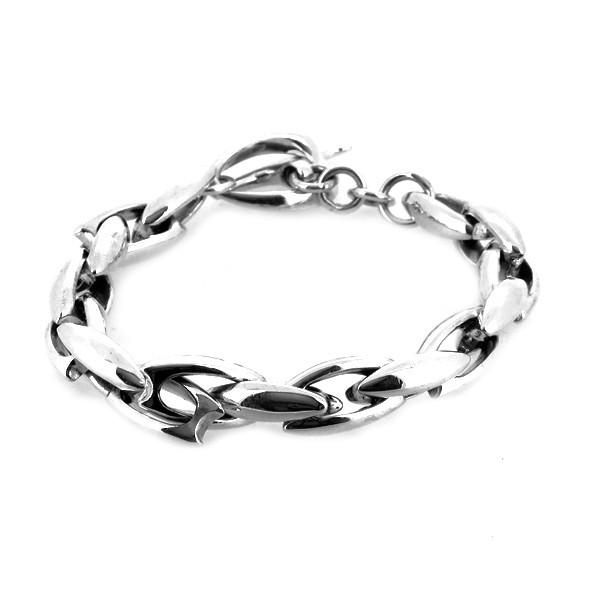 シャープ チェーンブレスレット Tバー 鎖 リンク ブレスレット バングル 腕輪 シルバー925 銀...