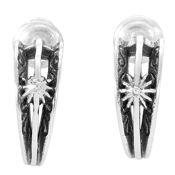 スリット スター シルバー ハーフ フープピアス 2P 両耳用 シルバーピアス リングピアス フープ...