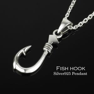 釣り針 ネックレス メンズ シルバー フィッシュフック ブラック 釣り針 ネックレス メンズ シルバー フィッシュフック ブラック