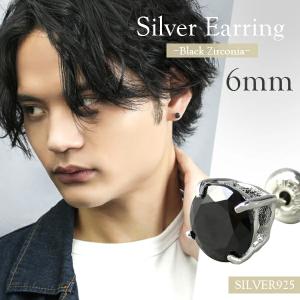 Binich シルバー925 オニキスピアス メンズ レディース ブラック