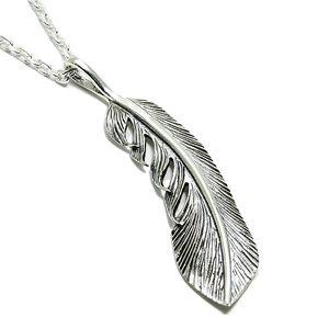 ネックレス メンズ シルバー フェザー 羽根 ソフトラ 人気