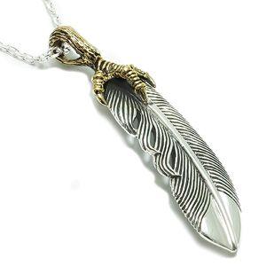 ネックレス メンズ シルバー フェザー 羽根 イーグル 爪 人気