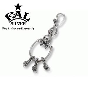 NO BRAND ノーブランド CLIP KEY CHAIN ROLLER SKULL クロスボール スカル ローラーキーチェーン シルバー NO BRAND ノーブランド CLIP KEY CHAIN ROLLER SKULL クロスボール