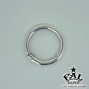 シルバー カラビナ 丸 ラウンド キーリング 直径約25mm キーホルダー