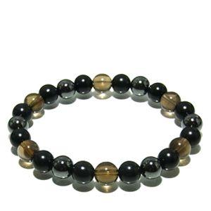 スモーキークォーツ カット ブレスレット 8mm 17〜19cm M〜LL サイズ