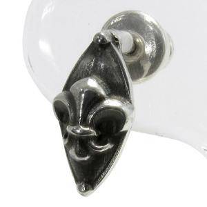 リリー シルバー ピアス 1P 片耳用 スタッドピアス フレア 百合の紋章