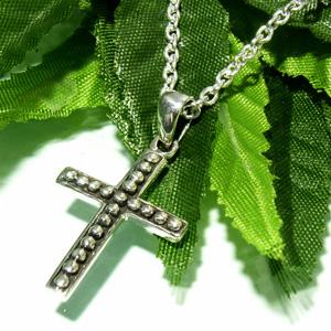 ネックレストップ メンズ シルバー クロス 丸スタッズ ライン 人気