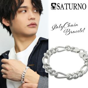 サツルノ プレート 喜平チェーン シルバー ブレスレット 22cm ブランド