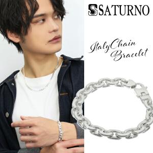 サツルノ プレート 喜平チェーン シルバー ブレスレット 20cm ブランド 