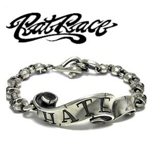 RAT RACE ラットレース 約21cm メッセージオンリボン LOVE HATE シルバーブレス...