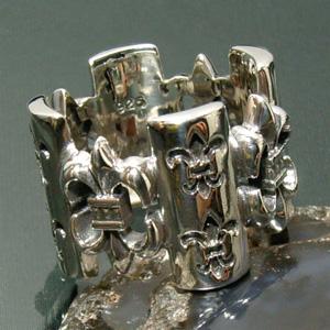 シルバーリング メンズ フォー サイド リリー 16-22号 人気 オシャレ