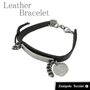 Zanipolo Terzini 限定 2重巻き ダブルライン レザーブレスレット 3mm