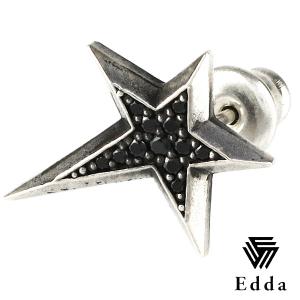 エッダ ピアス メンズ レディース ブランド 片耳 シルバー シューティングスター ブラックジルコニア 1P おしゃれ Edda 人気 プレゼント｜ginnokura