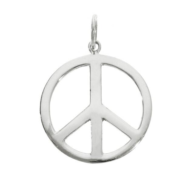 プレーン ピースマーク ペンダントトップ ネックレスチャーム (チェーンなし) シルバー925 ネッ...