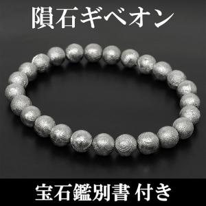 ギベオン 隕石 ブレスレット 宝石鑑別書 付き 6mm 17.5cm メンズ M