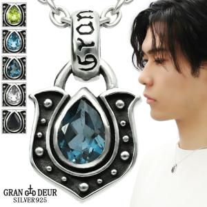 ペンダントトップ メンズ ブランド シルバー フラワー オニキス