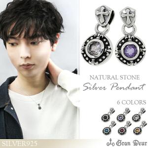 ペンダントトップ メンズ シルバー オーバル ガーネット ペリドット