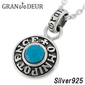ペンダントトップ メンズ シルバー 円盤 ターコイズ オパール ブランド