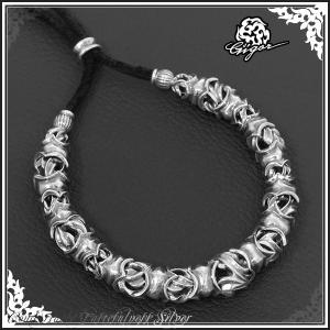 GIGOR（ジゴロウ） クリプト シルバー レザー ブレスレット 15cm〜23cm