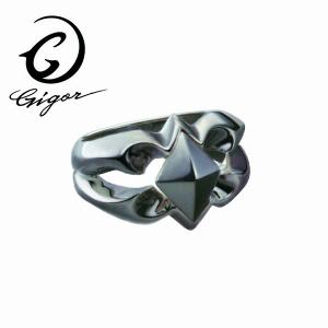 ジゴロウ リング メンズ ブランド 指輪 シルバー ダイヤリング FIENAL series フィーナルシリーズ ダイヤ型 波 曲線 GIGOR 人気｜ginnokura