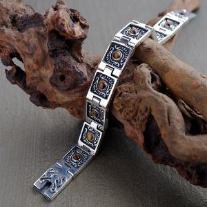 アラベスク オニキス シルバー ブレスレット 20cm シルバー