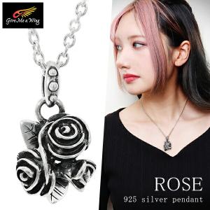 目玉 ブルー 青 薔薇の花 フラワー ゴシック調 シルバー 925