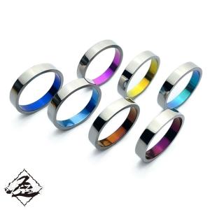 Hizm 彼岸花リング 4.5mm 紫×青 純チタン製 1-30号 チタンアクセサリー