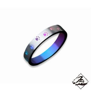 Hizm 月華リング 4mm 桃×紫 純チタン製 1-30号 チタンアクセサリー