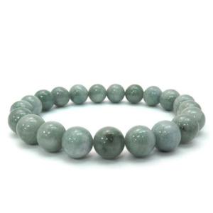 高品質❣️ミャンマー翡翠ブレスレット　10-55 本翡翠 ミャンマー産 ブレスレット 10mm 17.5〜19.5cm M〜LL