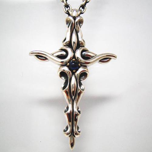 K-SMITH クロス サファイア ネックレス シルバーアクセサリー シルバー925 シルバーネック...
