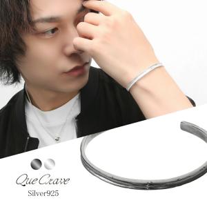 シルバーバングル メンズ ネイティブ 幾何学模様 人気 シルバー925