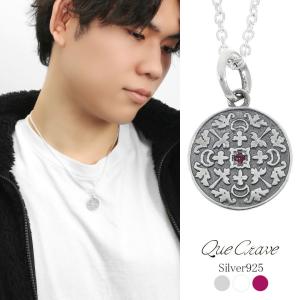 Que Crave フラワー クロス ペンダントトップ ネックレス ペンダント