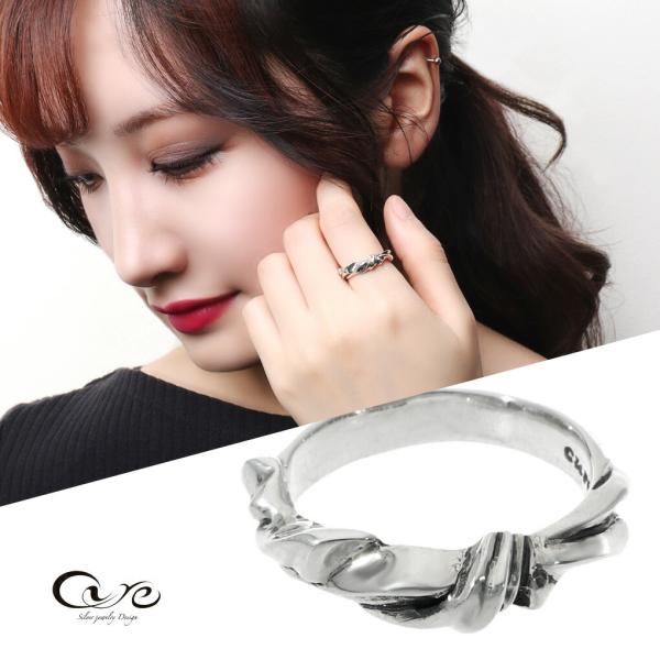 cure ドロップリプル リング 指輪 5〜21号 シルバー 925 波 曲線 流線 きれいめ かっ...