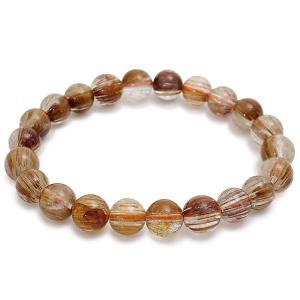 オレンジルチルクォーツ ブレスレット 8.3mm 17cm キャッツアイ 天然石
