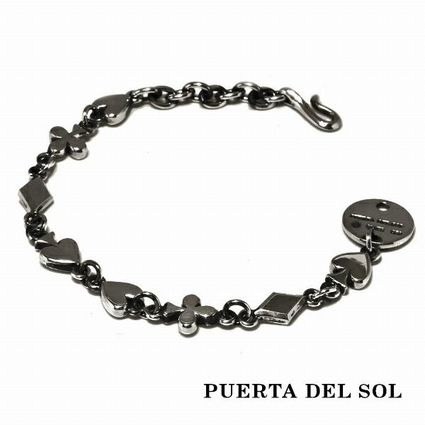PUERTA DEL SOL 小ぶりモチーフ トランプ フォアスーツ ブラック ブレスレット ブラッ...