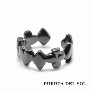 PUERTA DEL SOL トランプ フォアスーツ イヤーカフ ブラック シルバー950 チタンコーティング ユニセックス シルバーアクセサリー 銀 SV950｜ginnokura