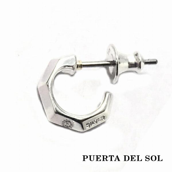 PUERTA DEL SOL エッジ シャープ 流線 シルエット ピアス シルバー950 ユニセック...
