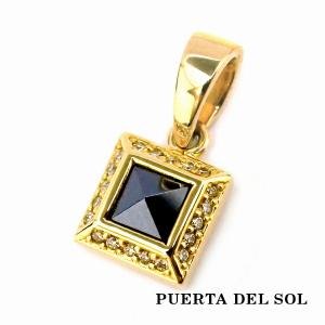 PUERTA DEL SOL ヘマタイトスタッズ ダイヤモンド ペンダント(チェーンなし) ゴールド K18 18金 ユニセックス ゴールドアクセサリー ペンダントヘッド｜ginnokura