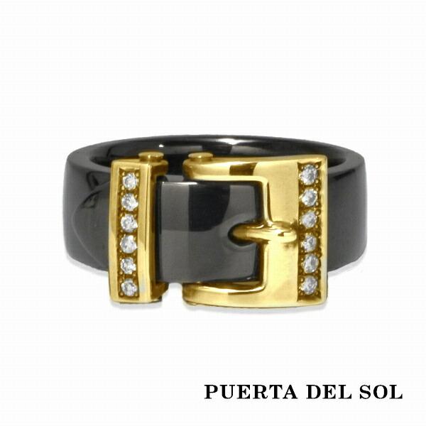 PUERTA DEL SOL ベルト バックル 太身 リング(7号〜25号) ブラック ゴールド シ...